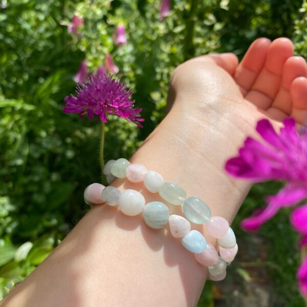 Buntes Beryll Freeform Armband – Bild 2