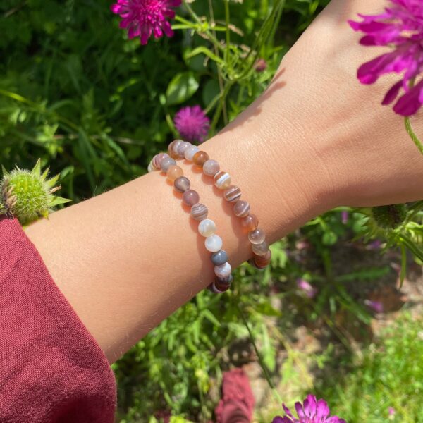 Buntes Botswana Achat Armband · A-Qualität · 6mm