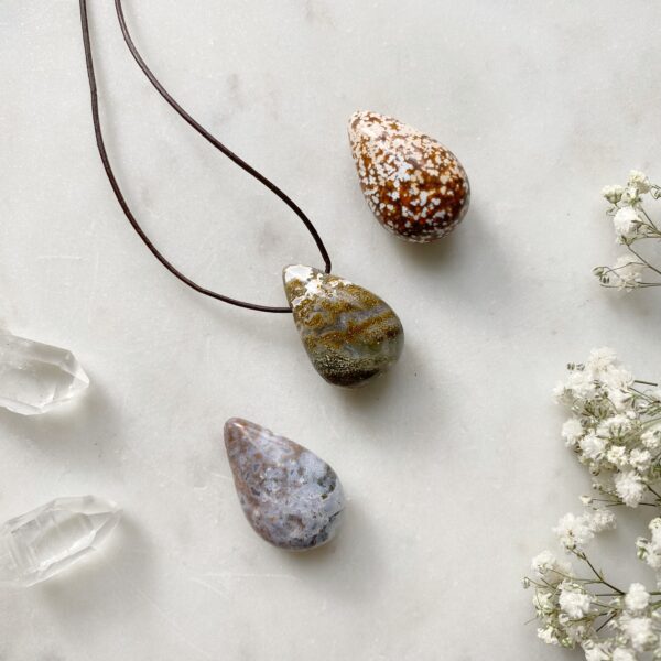 MERKABA Kette mit Ozeanjaspis Tropfen