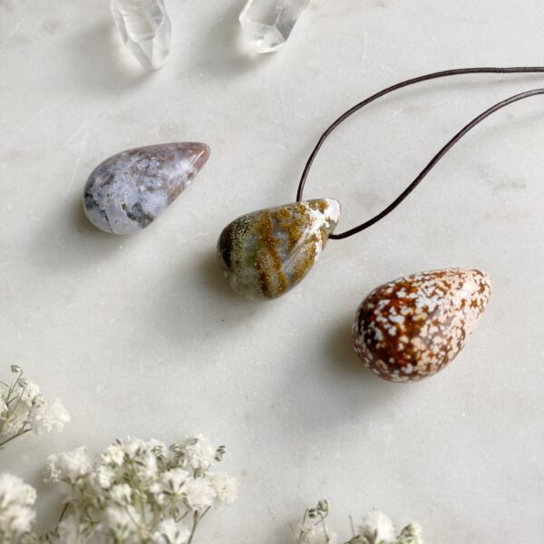 MERKABA Kette mit Ozeanjaspis Tropfen – Bild 3