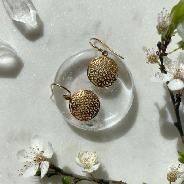 FLOWER OF LIFE Ohrhänger · 925er Sterlingsilber vergoldet