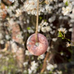 MERKABA Kette mit Kirschblüten Chalcedon · A-Qualität
