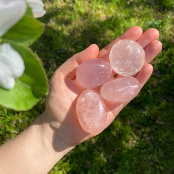 Großer Rosenquarz Handschmeichler · A-Qualität