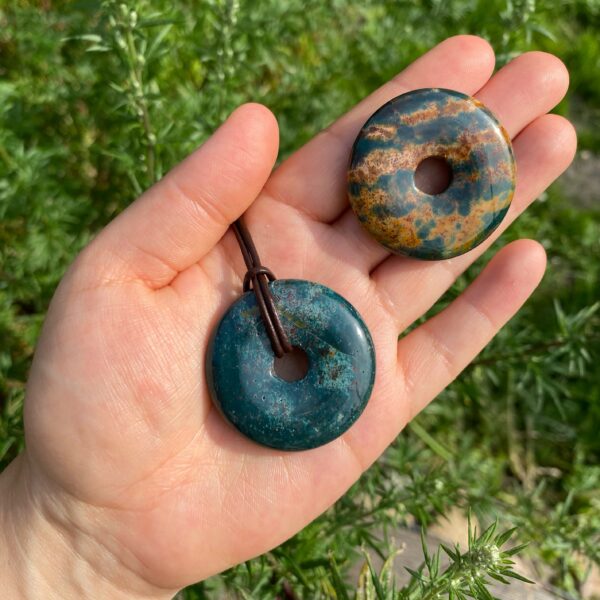 MERKABA Kette mit großer Heliotrop Scheibe – Bild 2