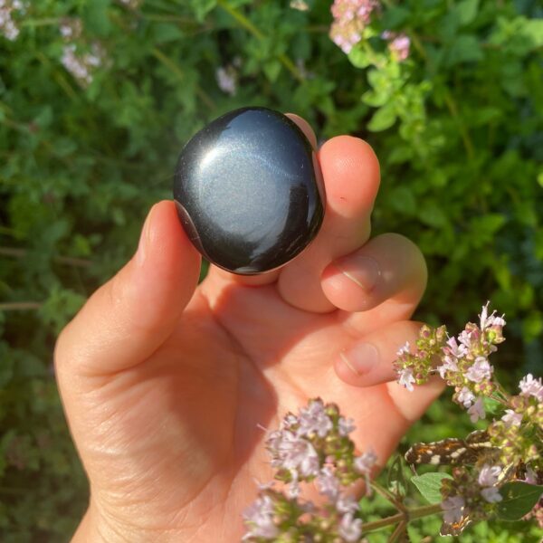 Schwarzer Obsidian Scheibenstein