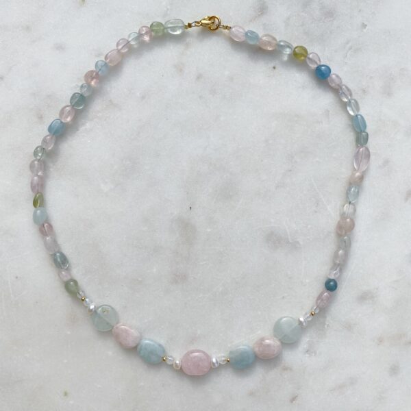KRISTALLKLAR Aquamarin · Morganit · Perle – Bild 3