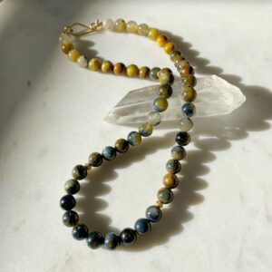 WEITBLICK Tigerauge & Falkenauge • vergoldet • Farbverlauf