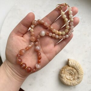 Naturkarneol • Farbverlauf • vergoldet • UNIKAT #4