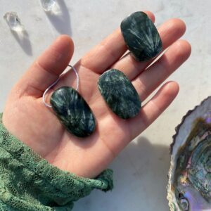 MERKABA Kette mit Seraphinit · geschliffen · oval