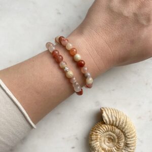 Naturkarneol Armband · handgefertigt · Silber