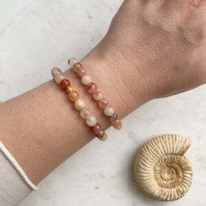 Naturkarneol Armband · handgefertigt · vergoldet