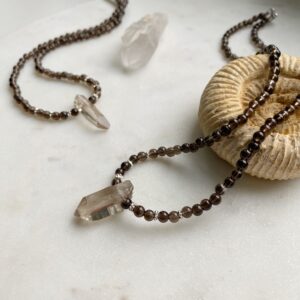 ERDREICH · Rauchquarz • Naturspitze (Schweizer Alpen) · 925er Silber