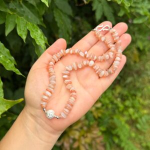 HEILUNG Bunter Mondstein · Spirale · 925er Silber