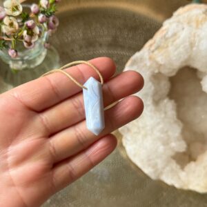 MERKABA Kette mit Chalcedon Doppelender • UNIKAT