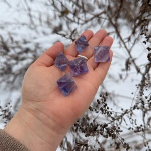 MERKABA Kette mit natürlichem Fluorit Oktaeder