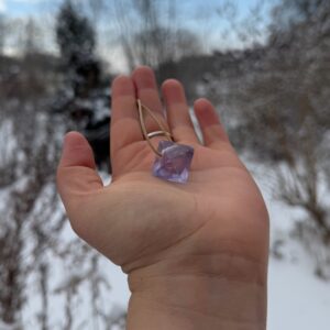 MERKABA Kette mit natürlichem Fluorit Oktaeder