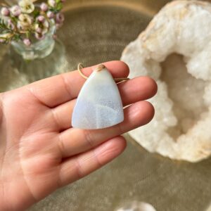 MERKABA Kette mit blau-weißem Chalcedon • UNIKAT