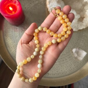 SOLARPLEXUS Zitronenmondstein · Orangencalcit · vergoldet