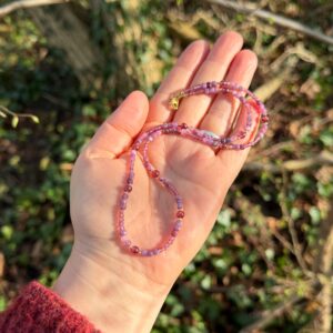 Kette Rubin • Rosa Granat • vergoldet