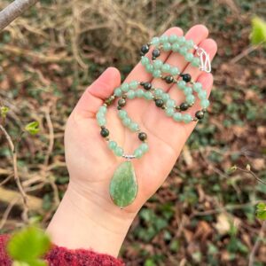 Kette Aventurin • Heliotrop • Chrysopras • 925er Silber