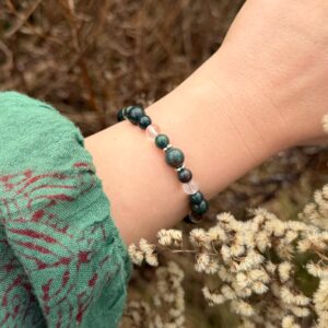 Heliotrop & Bergristall Armband · handgemacht
