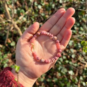Armband Rhodochrosit · Rhodonit · 925er Silber vergoldet