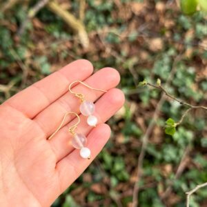 Ohrhänger Rosa Chalcedon · Selenit · 925er Silber vergoldet