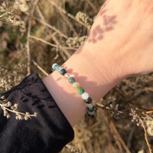 Armband Moosachat · Bergkristall · handgefertigt