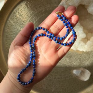 Zarte Lapislazuli Kette · Sterlingsilber vergoldet