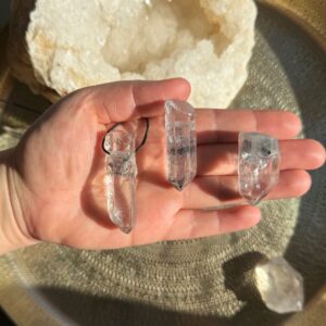 MERKABA Kette mit Bergkristall • Inklusenquarz · L