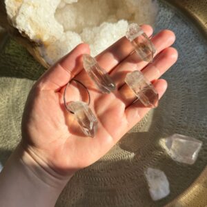 MERKABA Kette mit Rauchquarz Naturspitze · Zwillingskristall