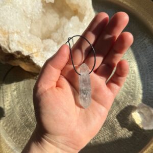 MERKABA Kette mit Bergkristall Inklusenquarz Doppelender · UNIKAT