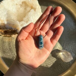 MERKABA Kette mit Apatit Naturkristall · UNIKAT #1