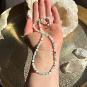 Kette Amazonit • Perlmutt • 925er Silber