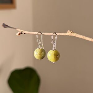 Ohrhänger Grossular (Grüner Granat) · 925er Silber