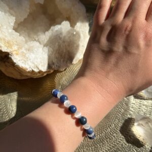 Sodalith & Selenit Armband · handgemacht