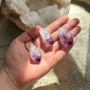 MERKABA Kette mit Amethyst Naturkristall