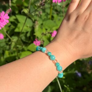 Armband mit Amazonit & Bergkristall • handgefertigt