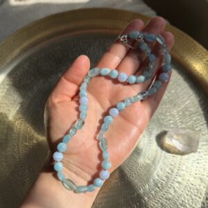Kette Aquamarin • Blauer Chalcedon • 925er Silber