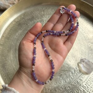 Kette Amethyst (matt) • Rauchquarz • Bergkristall • 925er Silber