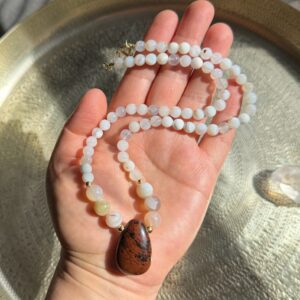 Kette Friedensachat • Mahagoni Obsidian • UNIKAT