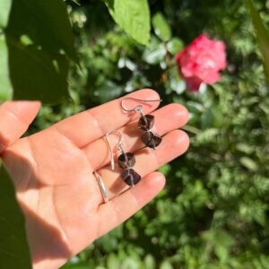 SELBSTBEGEGNUNG Ohrhänger Lamellenobsidian · 925er Silber