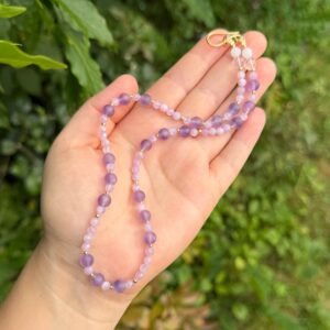 KLARHEIT DES HERZENS Kunzit • Amethyst • vergoldet