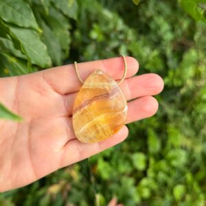 MERKABA Kette · Gelber Regenbogenfluorit UNIKAT#7