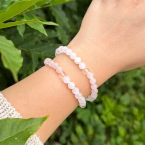 SELBSTLIEBE Armband Rosenquarz · Manganocalcit · Bergkristall