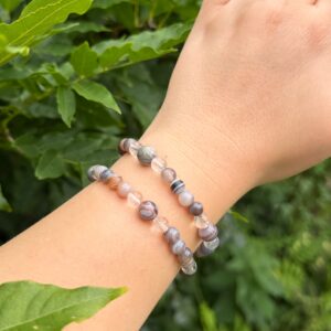 SCHUTZMANTEL Armband Botswana-Achat • Bergkristall