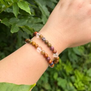 KREATIVITÄT Armband Indonesischer Jaspis · Bergkristall