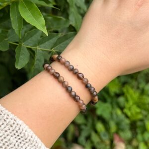 ERDUNG Armband Chiastolith · Rauchquarz